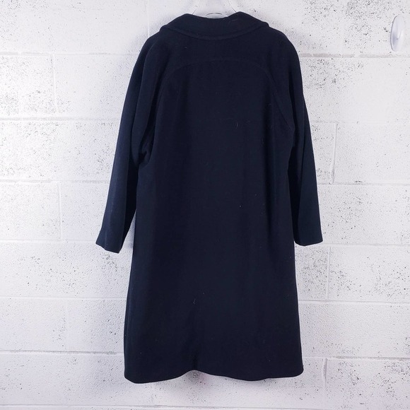 Valentino Miss V Black Double Breasted Notch Collar Long Trench Coat Size 46/12 - Picture 2 of 8